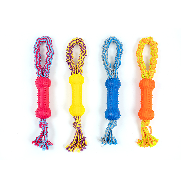 4 Color Bone Elastic Stretching Cotton Rope Pet Dog Toys