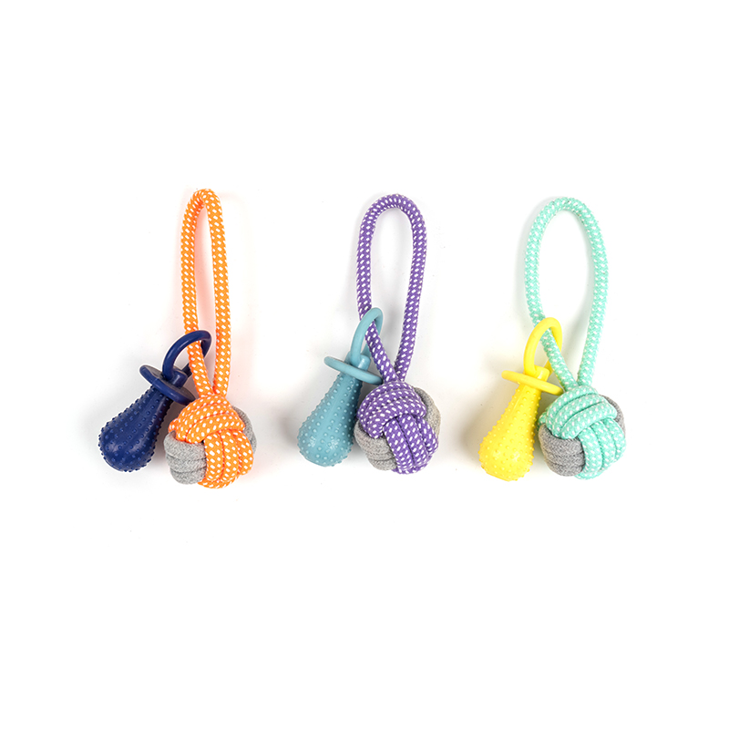 Pacifier Squeaky Cotton Rope Pet Dog Toys