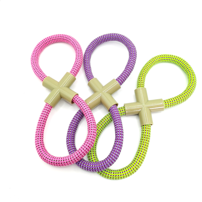 Colorful Digital 8 model Cotton Rope Pet Toy 