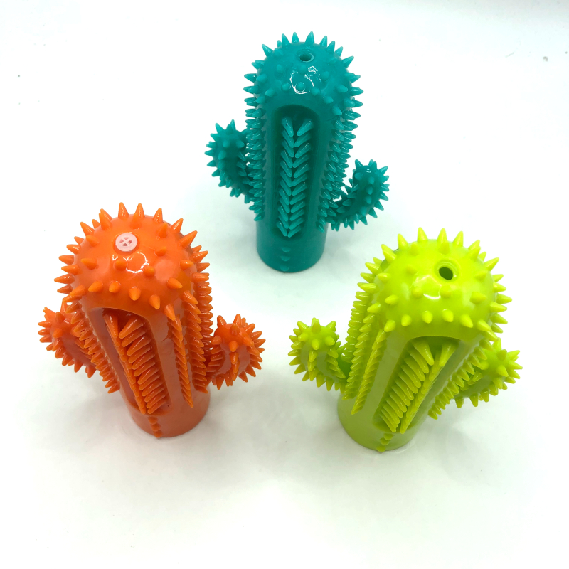 Plastic Cactus Teeth Cleaning Chewing Dog Toys