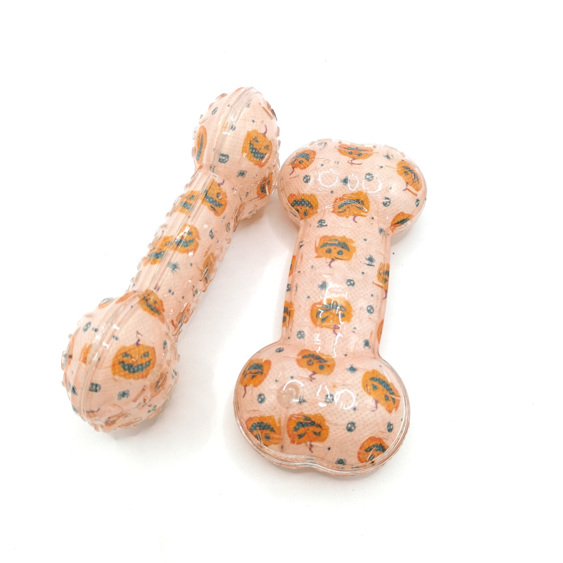 TPR Printed Bone Squeaking Dog Toys