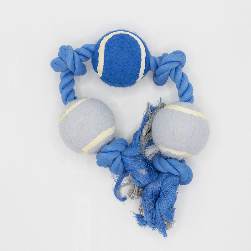 Three Tennis Balls Cotton Rope Dog Toys