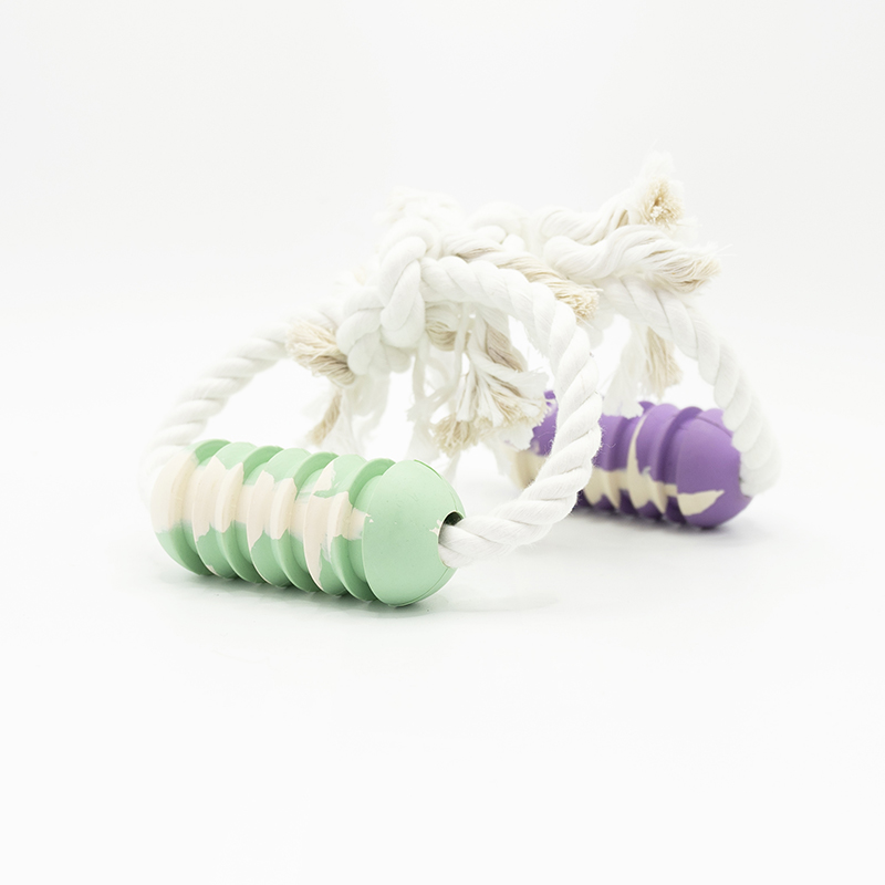 Handle Shaped Plastic Cotton Rope Dog Toy