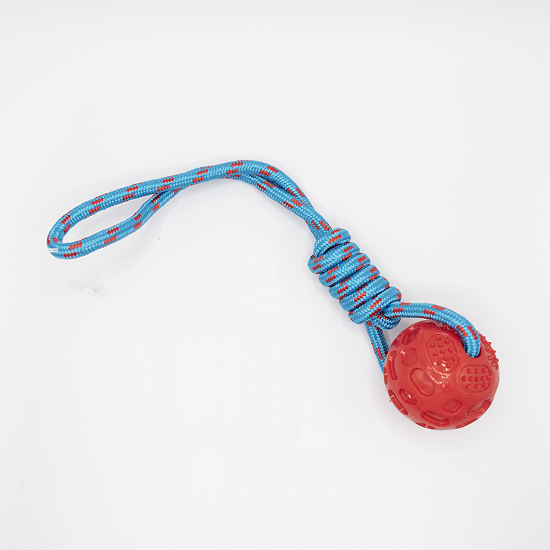 Knotted Cotton Rope with Plastic Ball Dog Toy